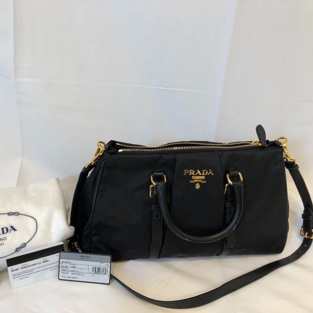 Authentic Prada Black Nylon Tessuto Mini Tote
